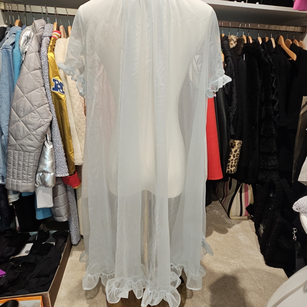 Sheer Blue Ruffle Nightgown - Picture 3 of 3